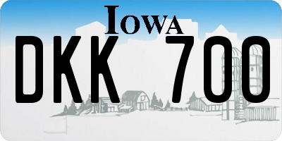 IA license plate DKK700