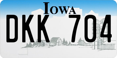 IA license plate DKK704