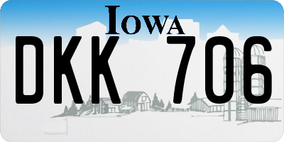 IA license plate DKK706