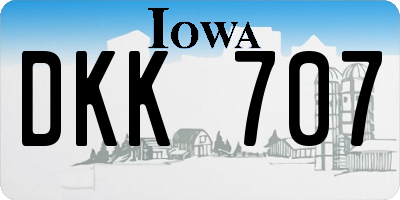 IA license plate DKK707