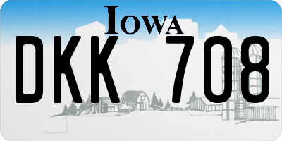 IA license plate DKK708