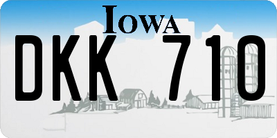IA license plate DKK710
