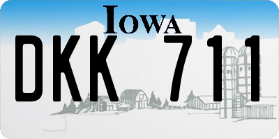 IA license plate DKK711