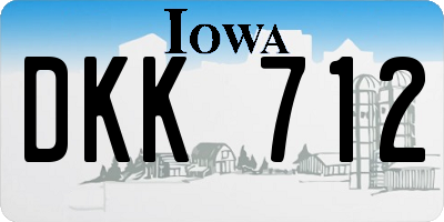 IA license plate DKK712