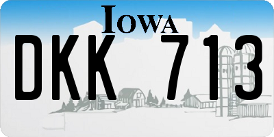 IA license plate DKK713