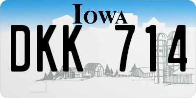IA license plate DKK714