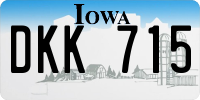 IA license plate DKK715