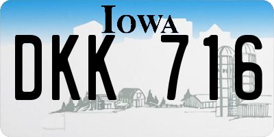 IA license plate DKK716