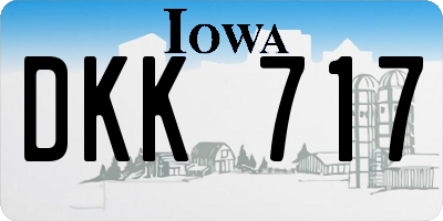 IA license plate DKK717