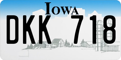 IA license plate DKK718