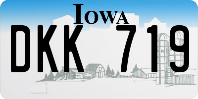 IA license plate DKK719