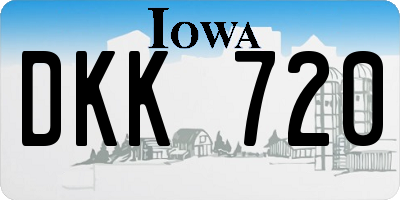 IA license plate DKK720