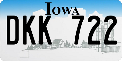 IA license plate DKK722
