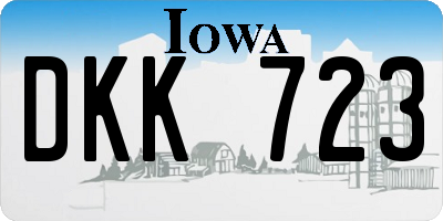 IA license plate DKK723