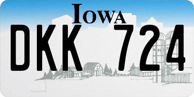 IA license plate DKK724
