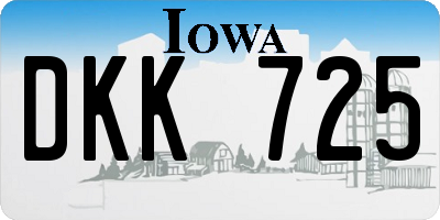 IA license plate DKK725