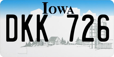IA license plate DKK726