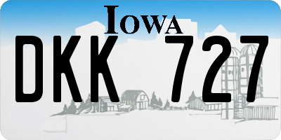 IA license plate DKK727