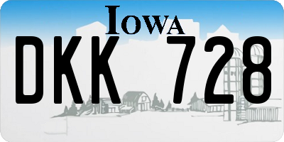 IA license plate DKK728