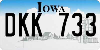 IA license plate DKK733