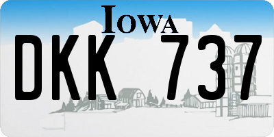 IA license plate DKK737