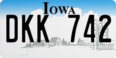 IA license plate DKK742