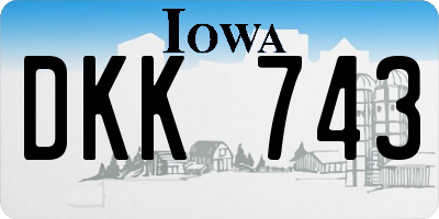 IA license plate DKK743