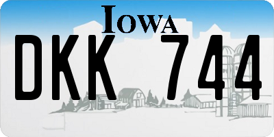 IA license plate DKK744