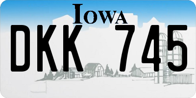 IA license plate DKK745