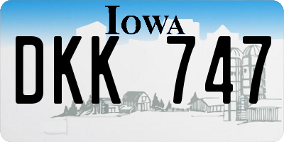 IA license plate DKK747