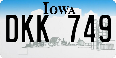 IA license plate DKK749