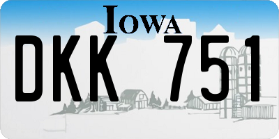 IA license plate DKK751
