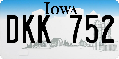 IA license plate DKK752