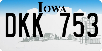 IA license plate DKK753