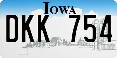 IA license plate DKK754