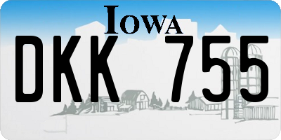 IA license plate DKK755