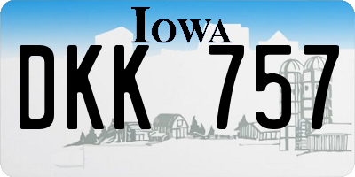 IA license plate DKK757