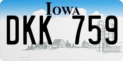 IA license plate DKK759