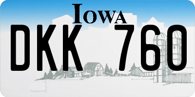 IA license plate DKK760