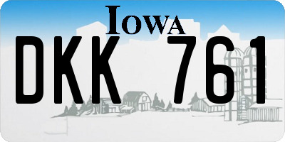 IA license plate DKK761