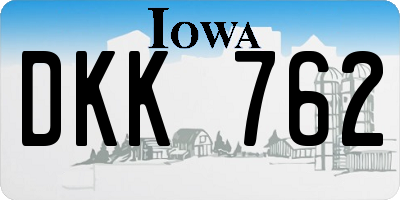 IA license plate DKK762