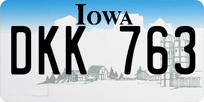 IA license plate DKK763