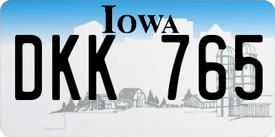 IA license plate DKK765