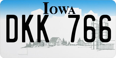 IA license plate DKK766
