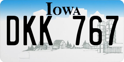IA license plate DKK767