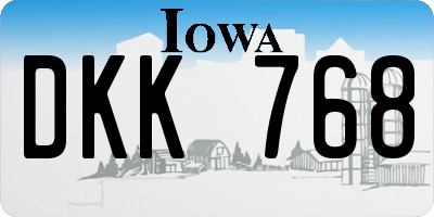 IA license plate DKK768