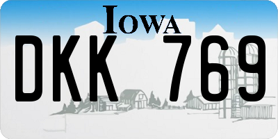 IA license plate DKK769