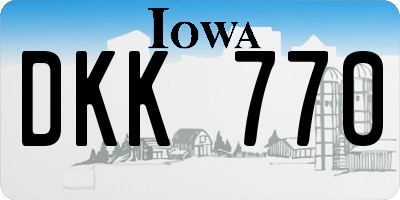 IA license plate DKK770