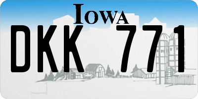 IA license plate DKK771