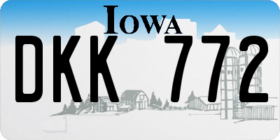 IA license plate DKK772